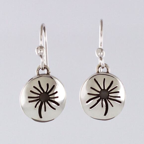 Far Fetched Dandelion Dangle Earrings 925 Sterling Silver - Picture 1 of 1